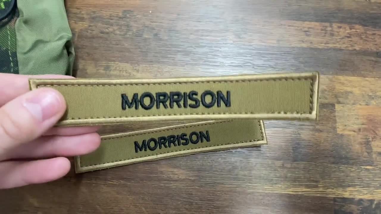 Nametapes 1x6 With Hook Fastener Backing & Your Custom Text 