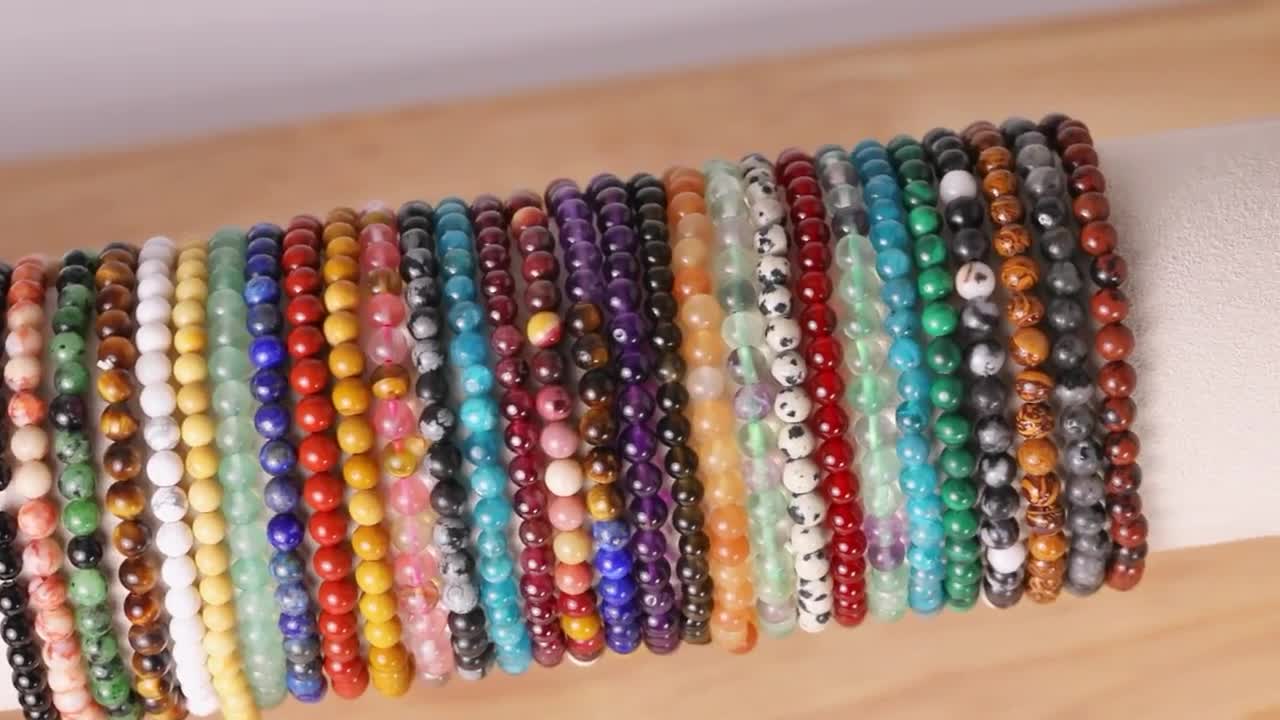 6mm,natural Crystal Beaded Bracelet, Men Women Stretchy 6mm,natural Crystal Beaded Bracelet, Men Women Stretchy