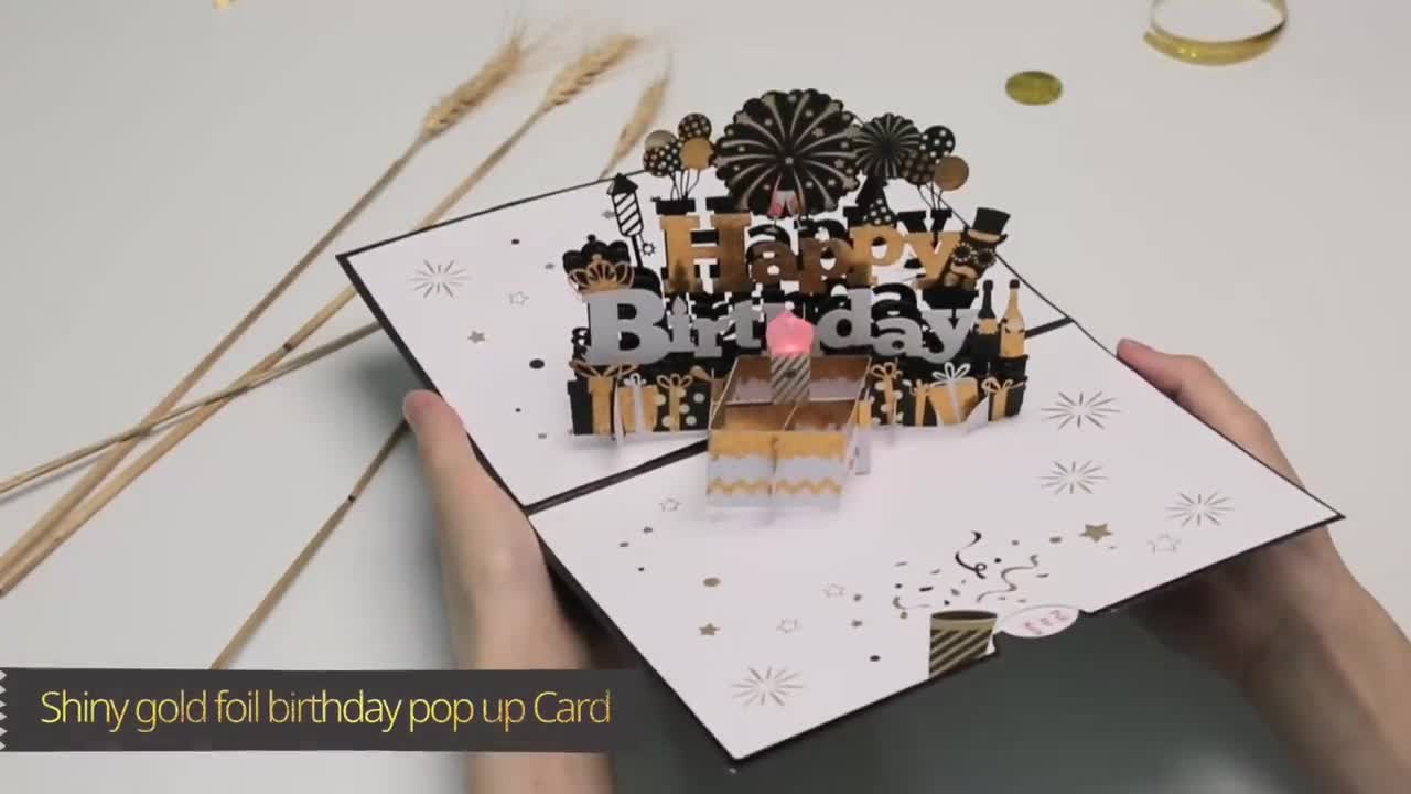 Carte de voeux d'anniversaire 3D avec musique : carte d'anniversaire avec  musique et lumière, bougie soufflable pop-up cadeaux femmes - Confession  romantique lettre d'amour avec enveloppe d'invitation