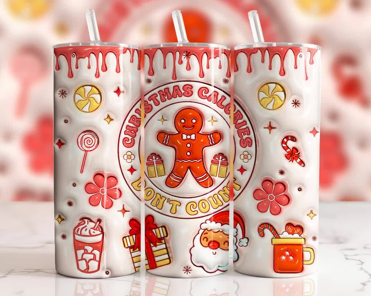 Christmas Gifts - Christmas Baking Queen 3D Inflated Tumbler, Christmas  Tumbler for Women - Gifts For Mom, Friends, Family on Christmas 38594