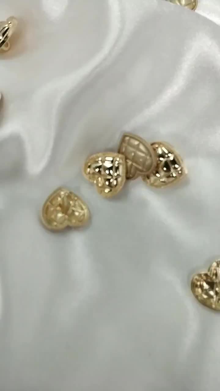 Craftisum 20pcs Heart Shank Buttons - Gold Metal With Faux Pearl, 18mm (23/32") For Sewing & Embellishment 8 thumbnail image