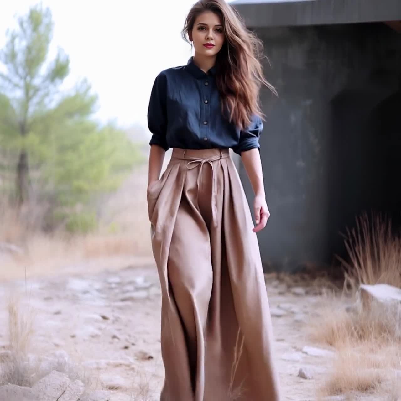 スカート 80s brown native pattern long skirt Native American Style Skirt, Tribal Panel Skirt, Native