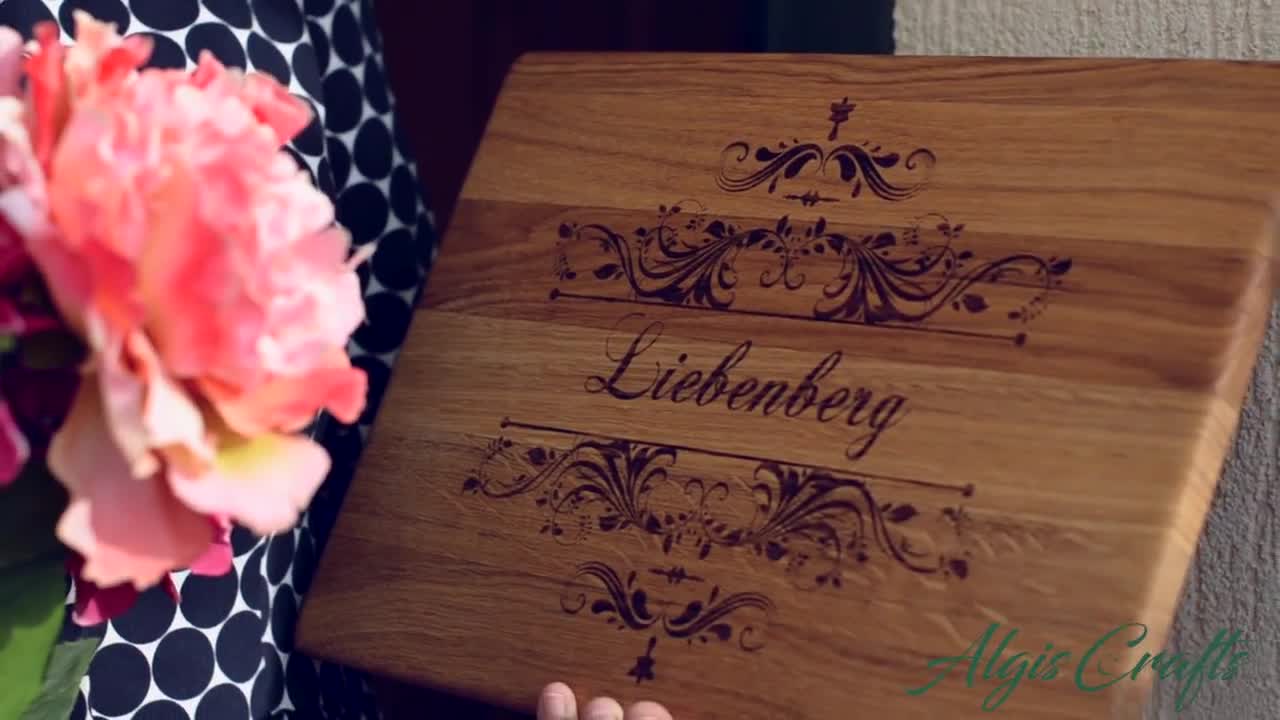 Custom Cutting Board Vintage. Laser Engraved Handmade Wooden