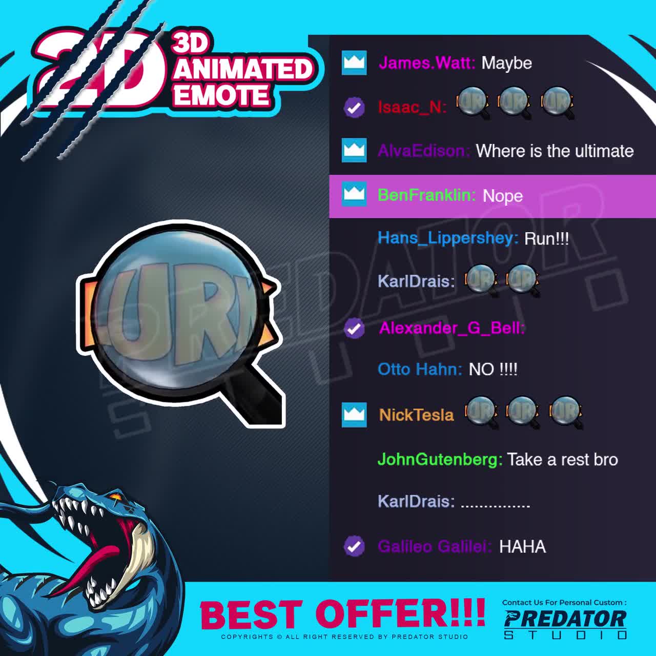 Lurk 3D Animated Emote V2 Discord Emotes Emote Commission 