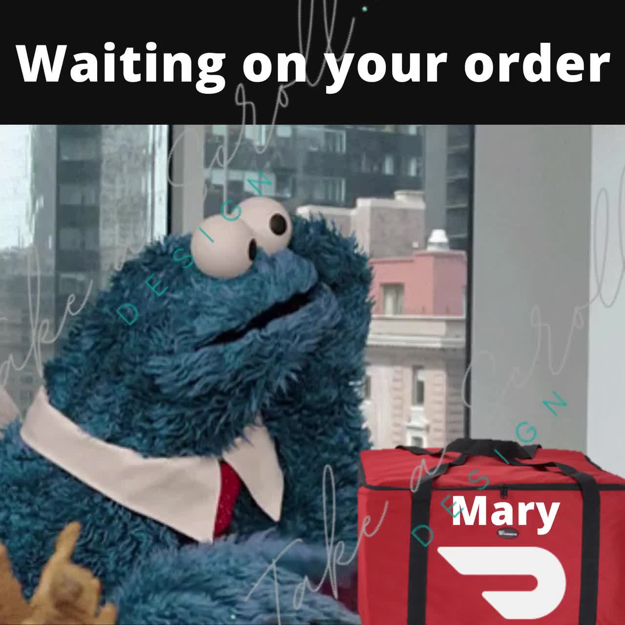 Personalized Dasher Animated Waiting On Your Order Text, Custom Delivery  Driver GIF for Ratings, Customized Digital Download, Funny Meme