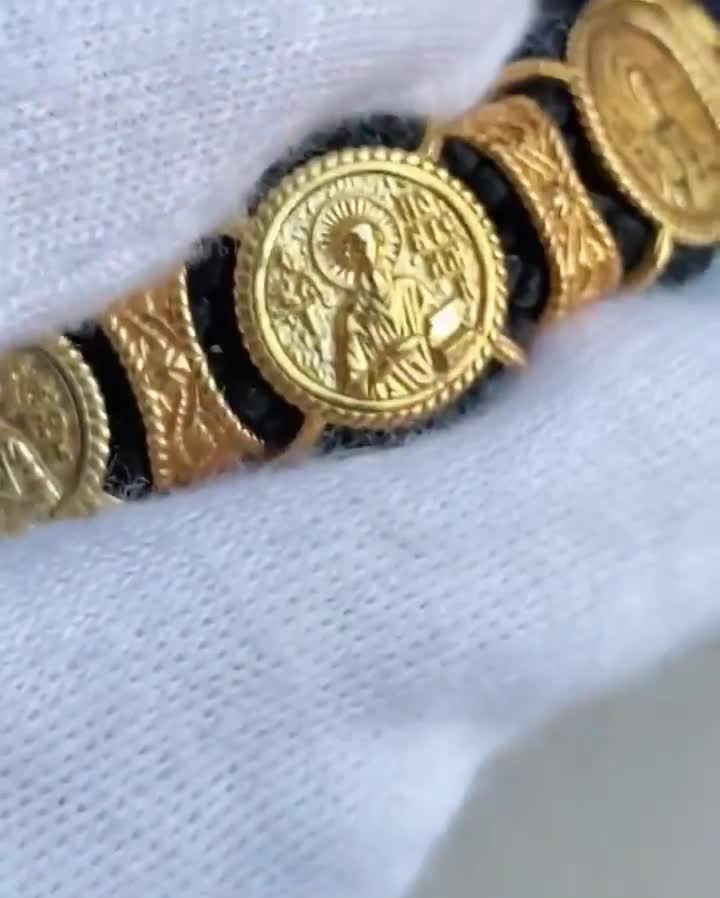 Premium Gold plated silver orthodox Greece handmade bracelet The Byzantine  Church