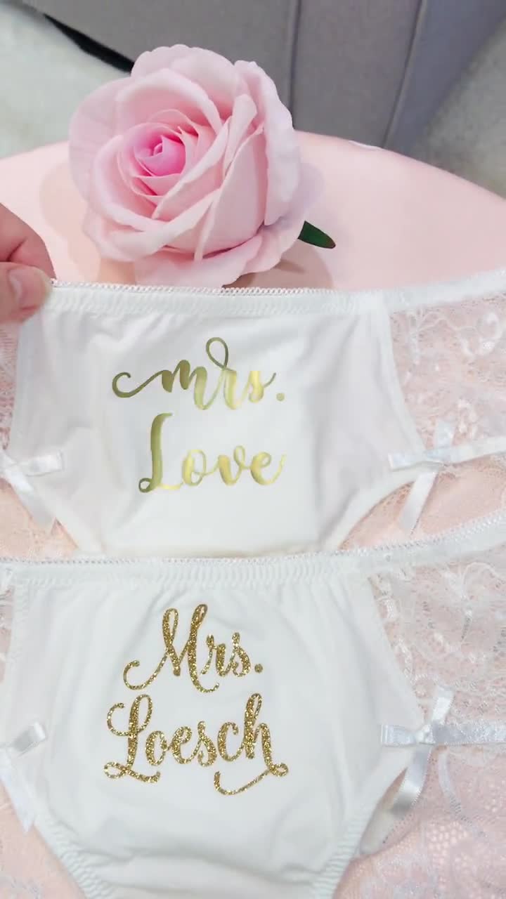 Just Married Darling Lace Thong, Honeymoon Lingerie, Mrs. Lingerie – Classy  Bride