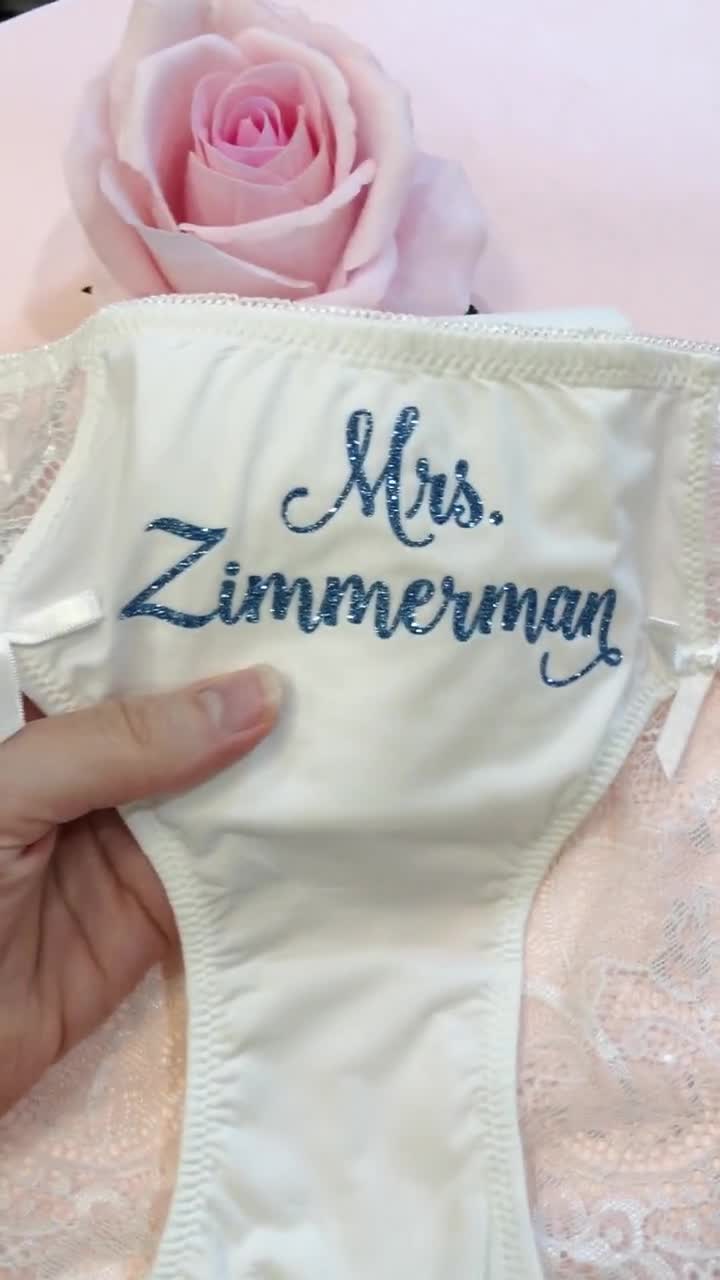 Personalized Mrs. Underwear, Coconut White, off White Bridal