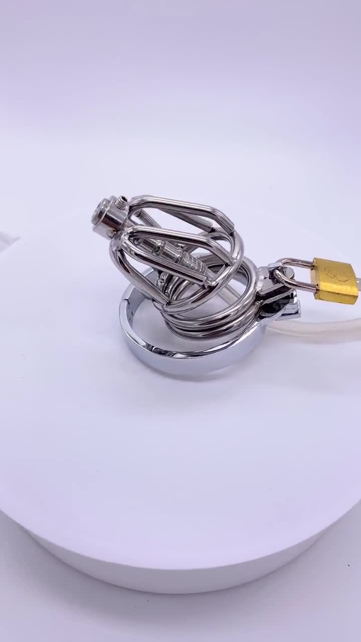 Male Chastity Device With Urethral Catheter Barbed Anti-off Ring – JUPUDA