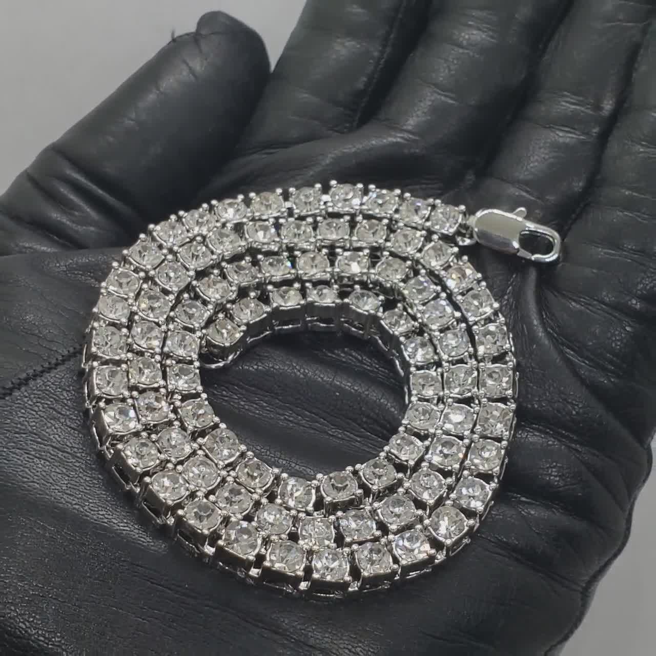 Silver 5mm CZ Diamond Tennis Link Chain - Etsy