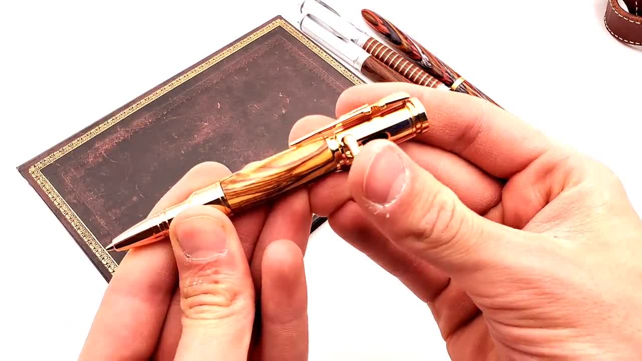 Bethlehem Olive Wood Mini 30 Caliber Bolt Action 24kt Gold Bullet Cartridge  Pen — Woodnotch