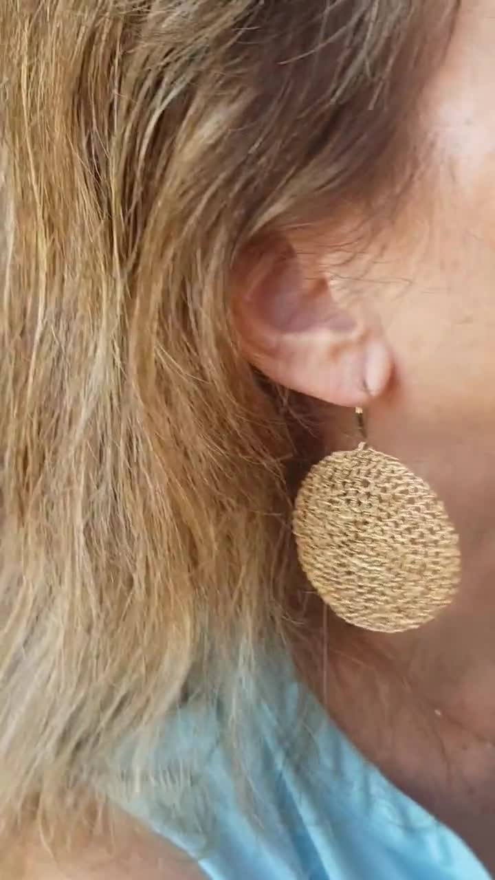 Grandi orecchini circolari in oro, orecchini pendenti a disco Boho, gioielli Boho, orecchini rotondi grandi, orecchini statement da donna, etnia africana