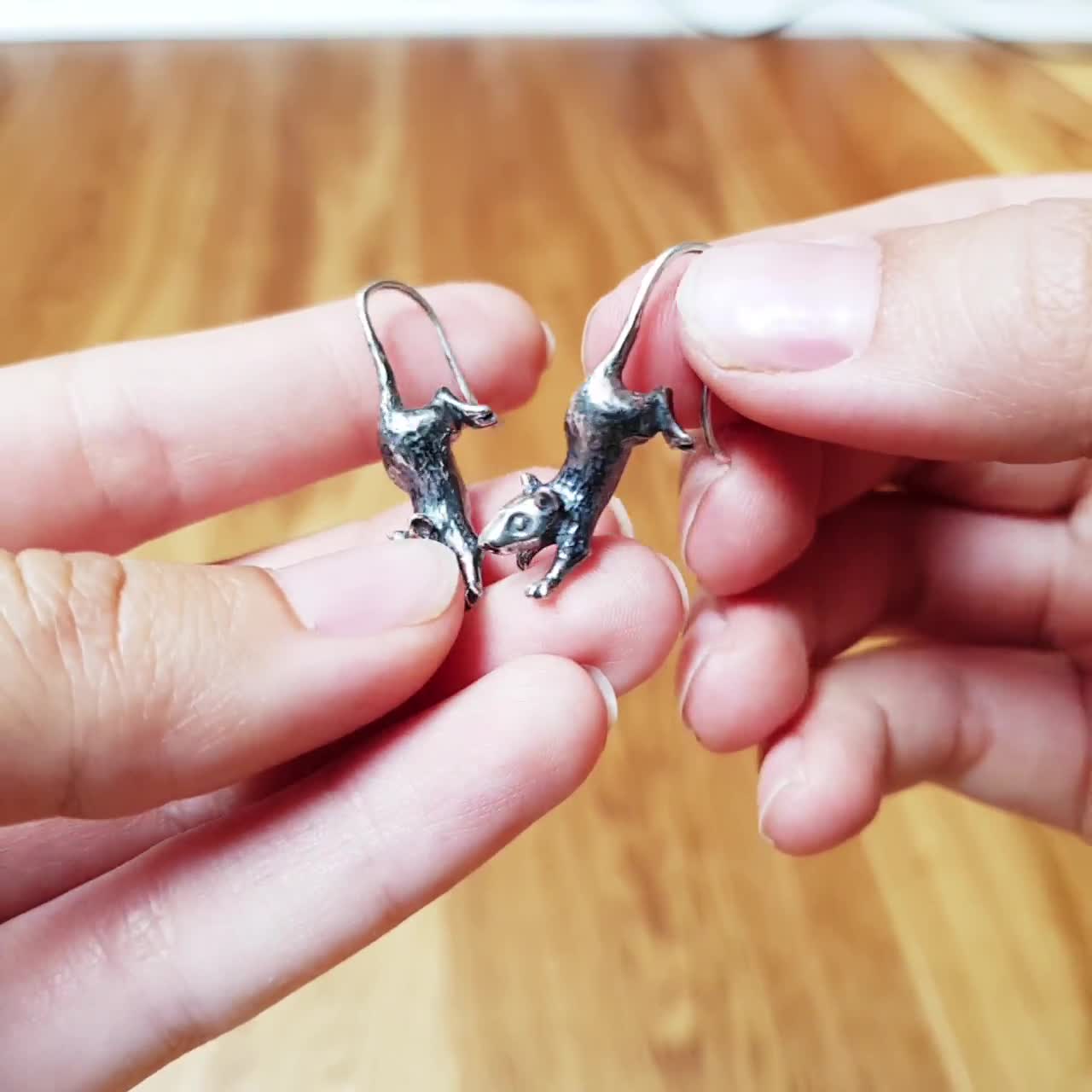 Little Rats Sterling Silver Earrings - Etsy
