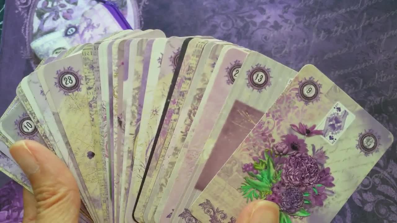 Lavender Lenormand - Bridge Size Lenormand Deck - Mini Size Lenormand Deck  - Fortune Telling Oracle Cards - Divination Cards