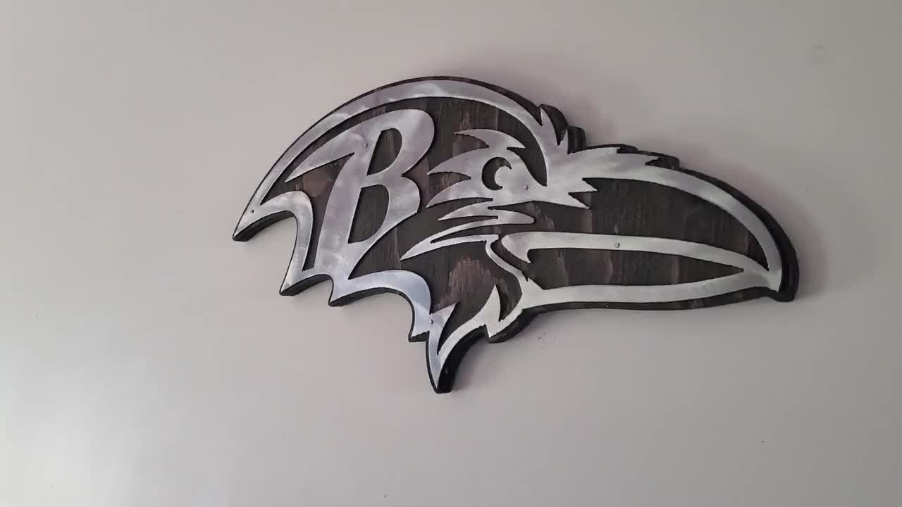  NFL Baltimore Ravens Laser Cut Metal Sign,Black : Sports &  Outdoors