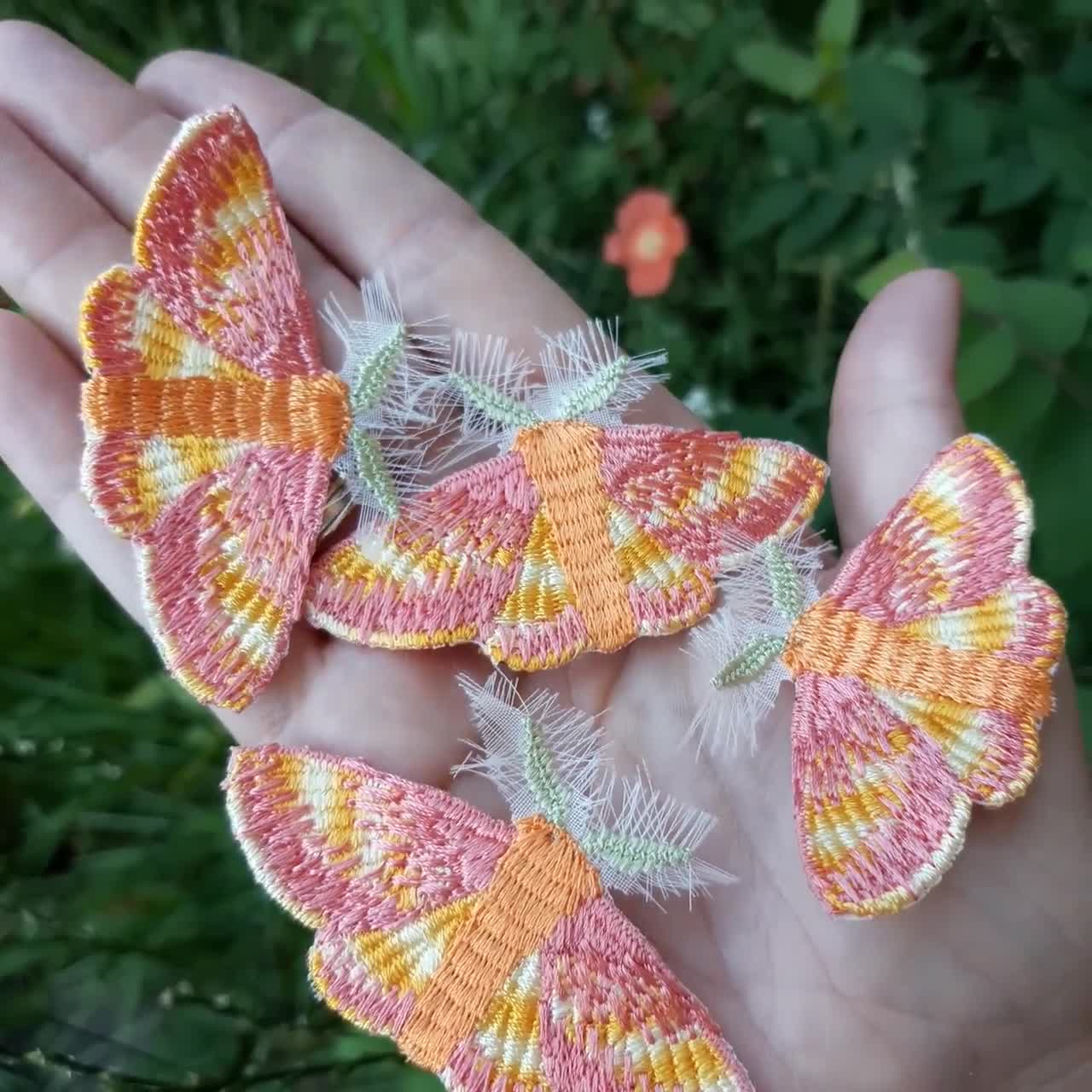Moks146(p) Embroidery Patch Rosy Maple Moth