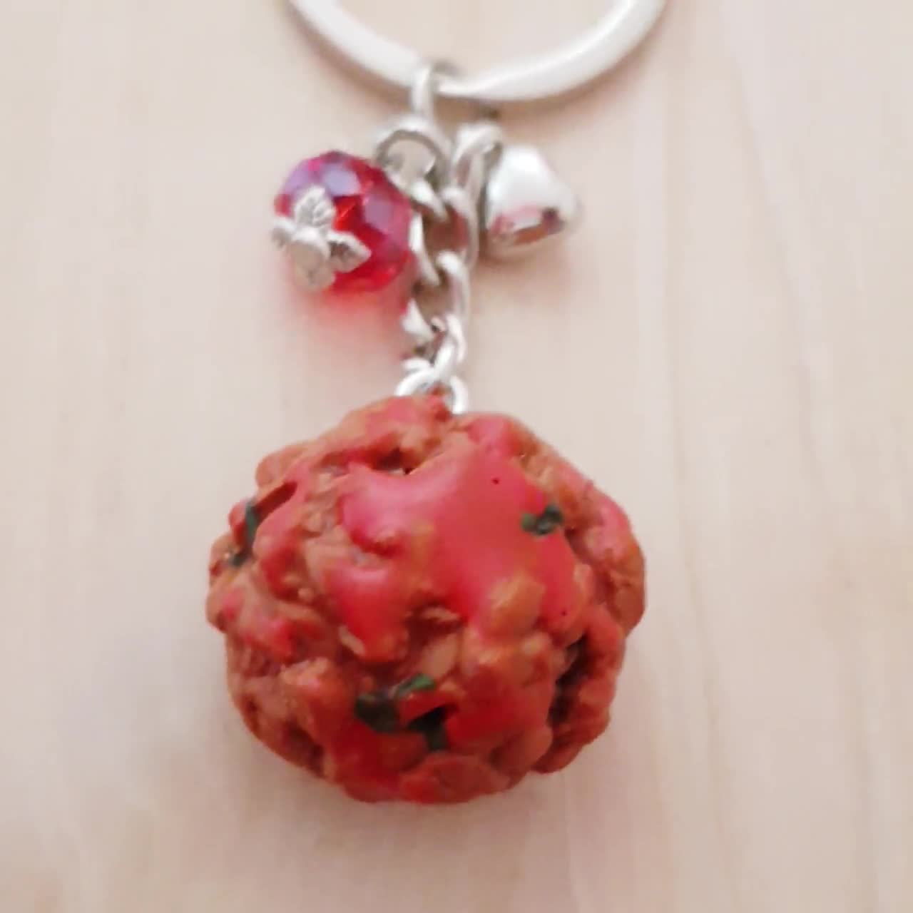 Rolling Pin and Pizza Keychain Polymer Clay Handmade -  Israel