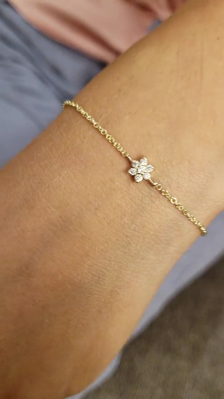 Lily Cluster Diamond Bracelet in Rose Gold