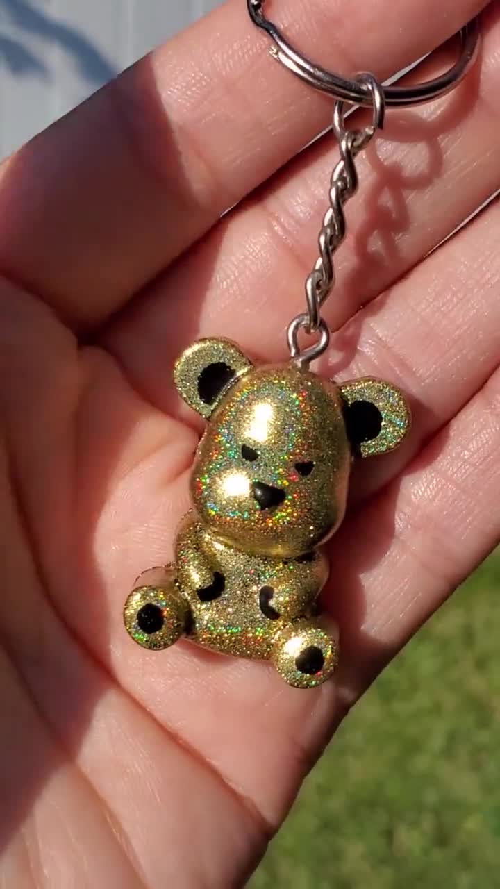 Custom Gold Flake Resin Keychain 