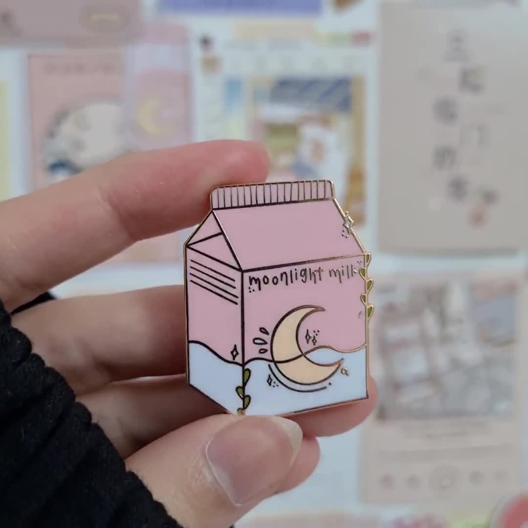 Milk Carton Enamel Pin Hard Enamel Pin, Rose Gold Pin, Music Pin, Aesthetic  Pins, Enamel Pins, Cute Pin, Lapel Pin, Milk Box Pin 