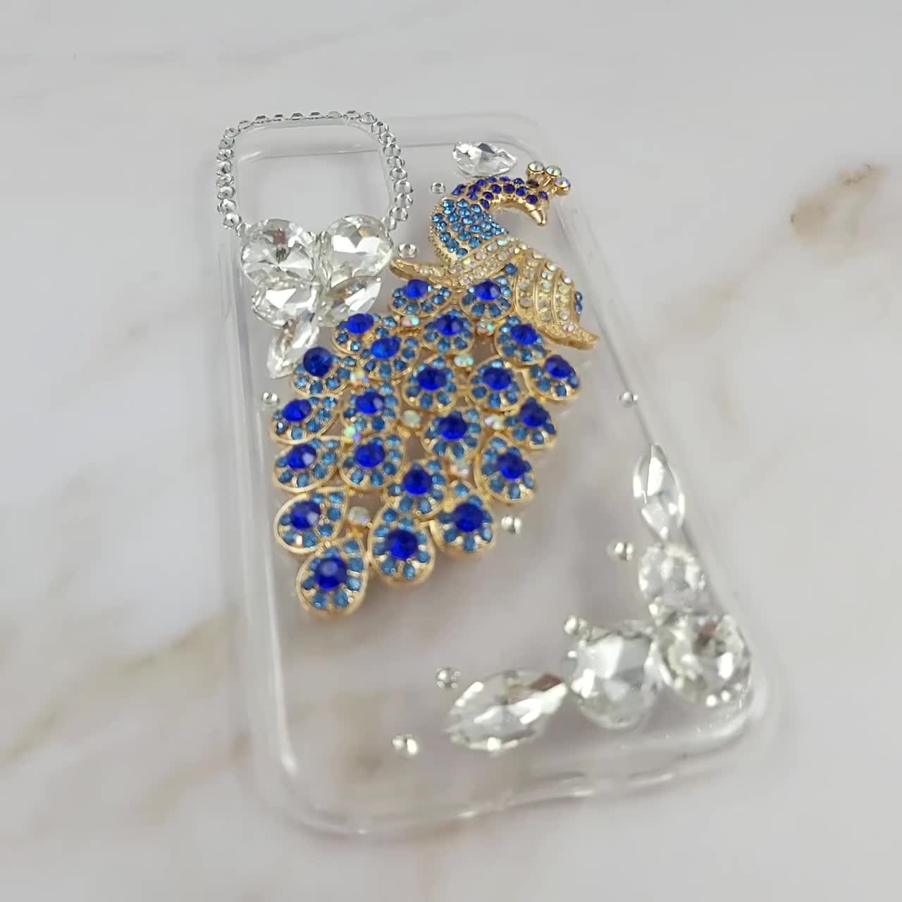 Small 12ss Clear Diamond Rhinestone BLING Bedazzled Back Case Made