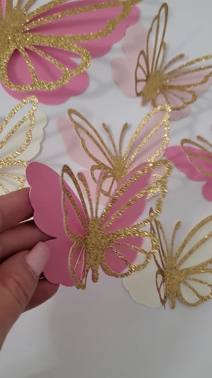 3D Gold Butterflies, Gold Butterfly Nursery Wall Decor 