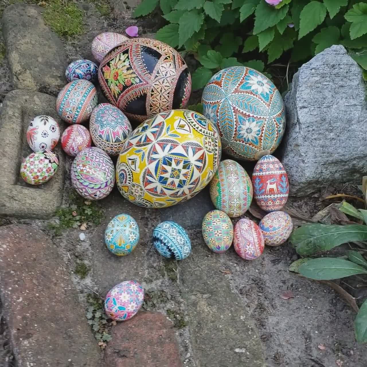 Uova di Pysanky Uovo di Pasqua ucraino, uovo di arte decorativa dipinto a  mano in blu, articolo più venduto  uova decorative dipinte a mano più  popolari -  Italia