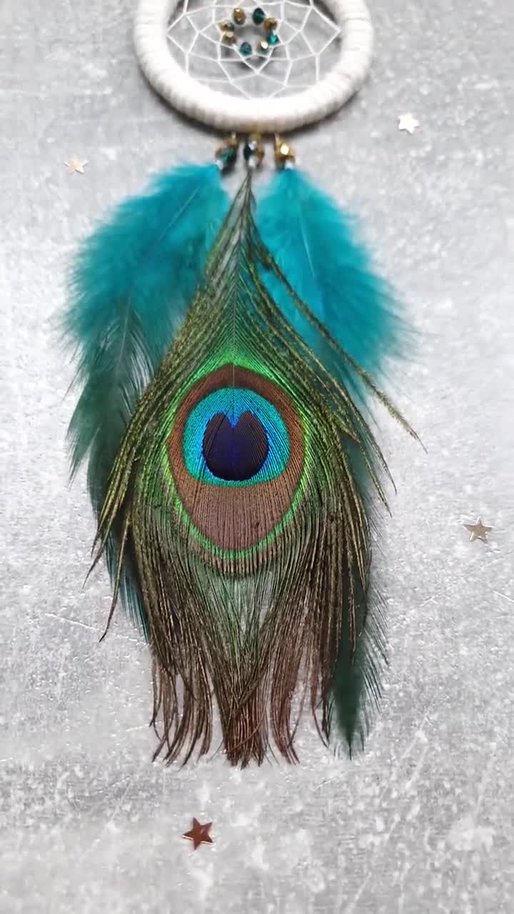 Blue Fluffy Feathers Dream Catcher 2.5