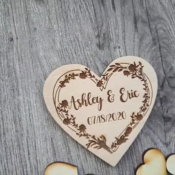 Alternative Wedding Guest Book, Wooden Hearts Guest Book Frame, Drop Box  Guestbook 