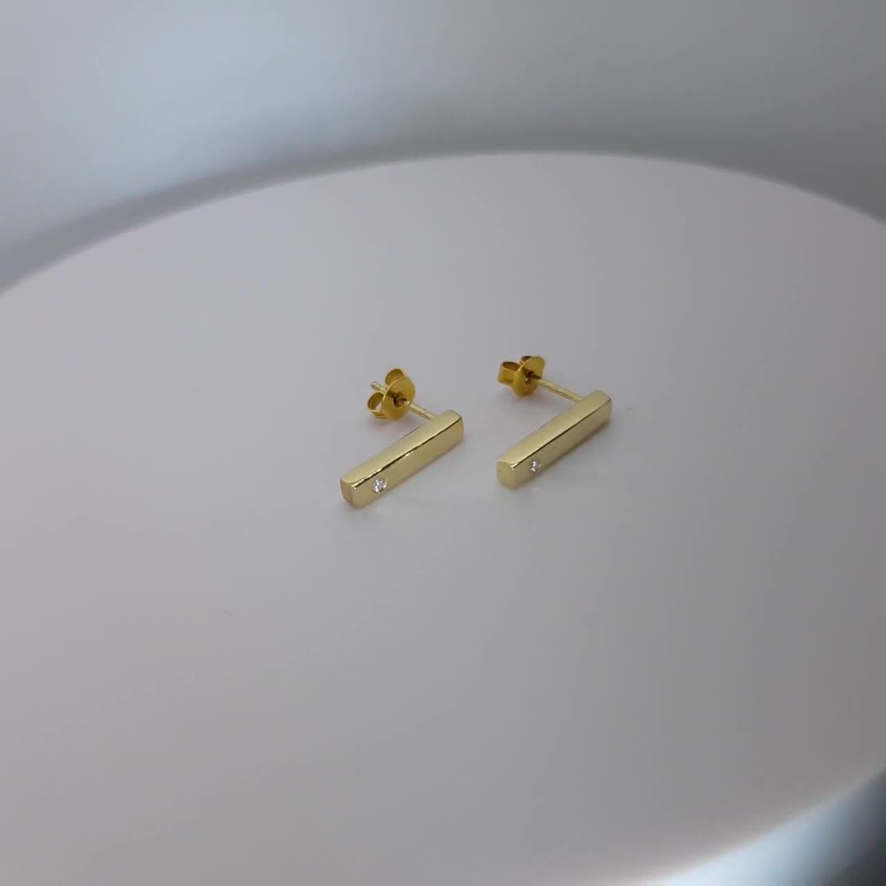 gold bar earrings