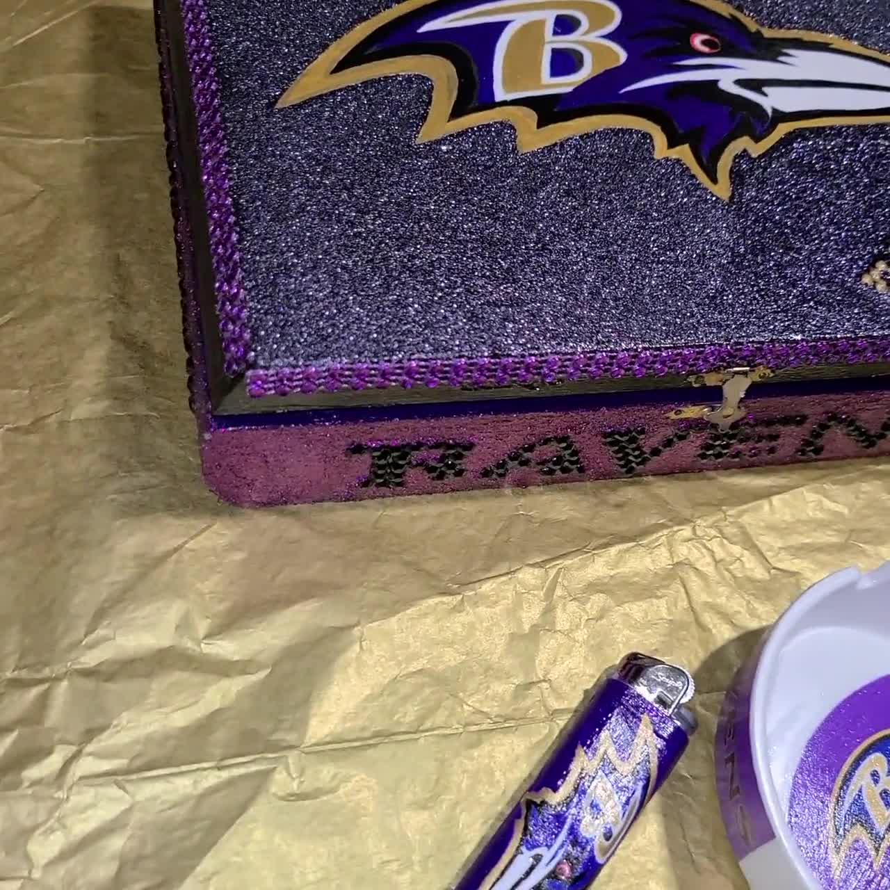 Ravens Baltimore Ravens Cigar Box Set Ravens Decorated -   Hong