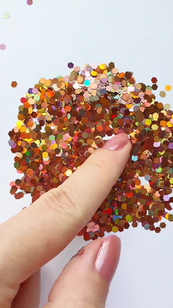 Brown Hologram Hexagon Chunky glitter for Resin Epoxy crafts