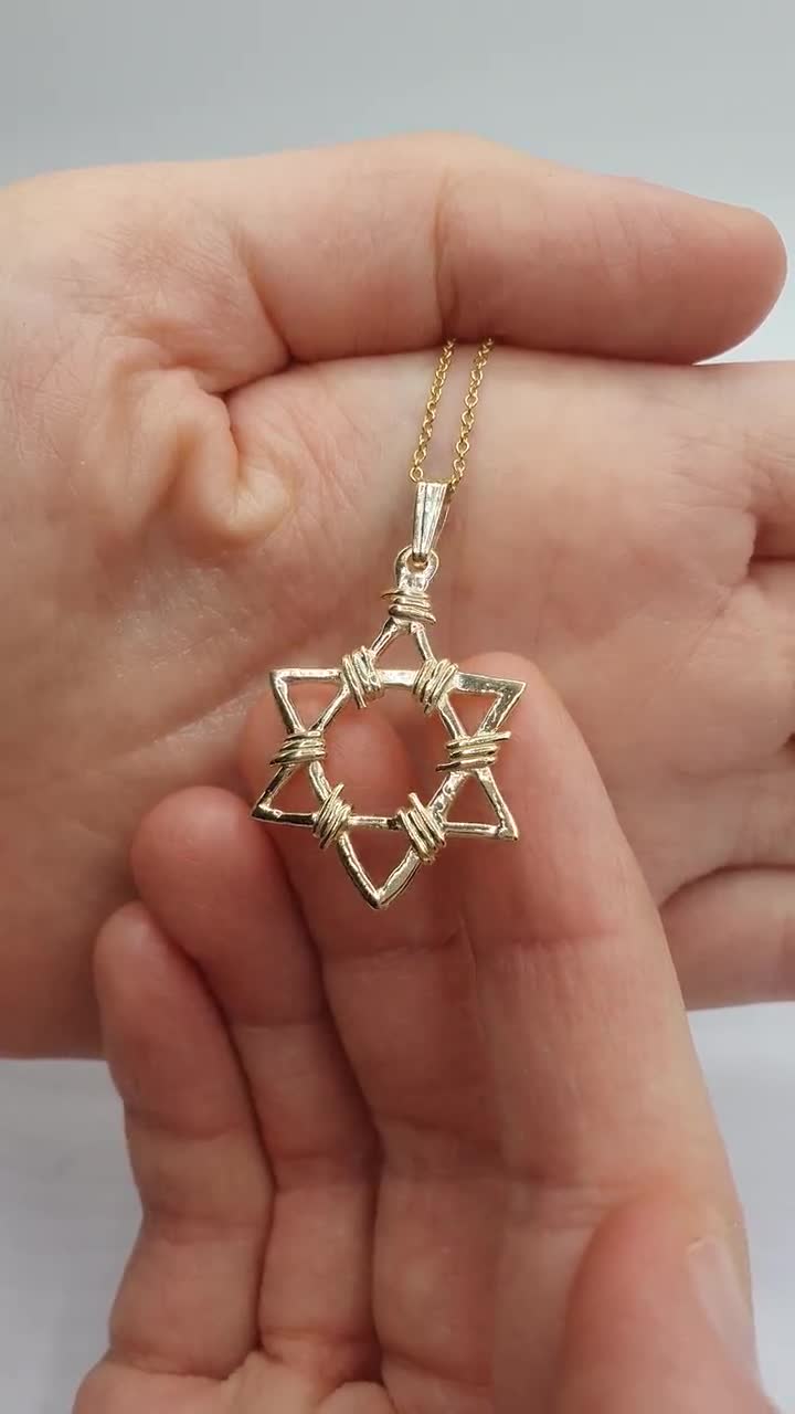 Ciondolo Stella Di David Gr 1,3 Oro Giallo / Bianco 18k - Foto 2