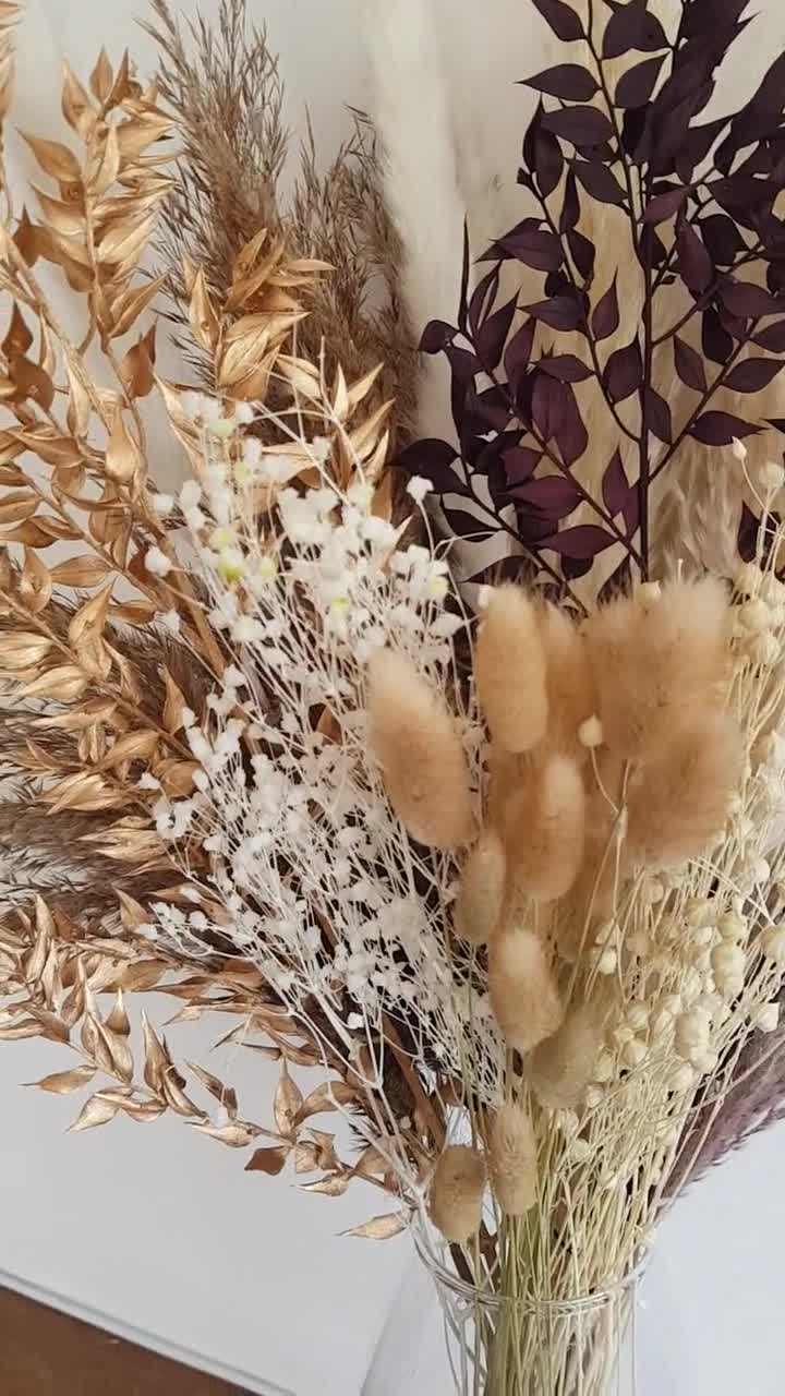 GATSBY Black & Gold Ruscus Pampas Grass Bouquet Pampas Grass Home Decor  Dried Flower Bouquets UK 