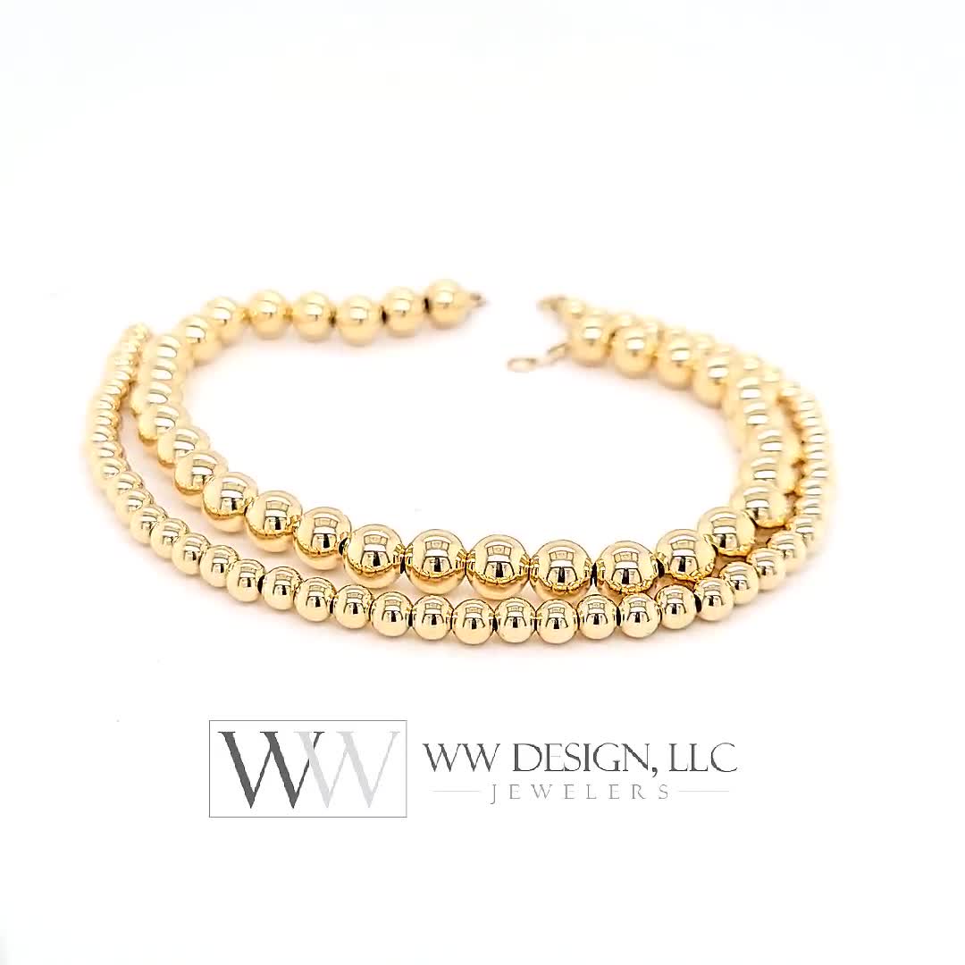 14k rose gold beaded friendship bracelet – Vivien Frank Designs