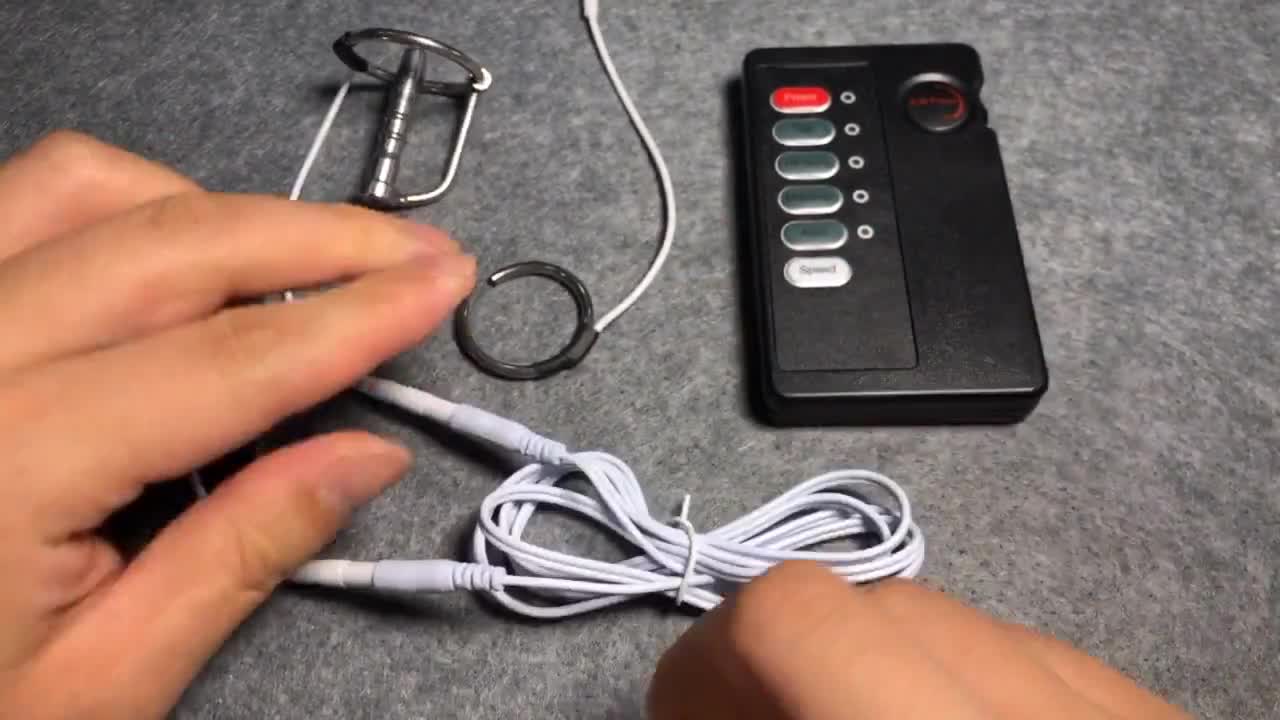 Electric Shock E-Stim Kit Therapy Estim UrethralSound with Pulse PenisRing  &Pads