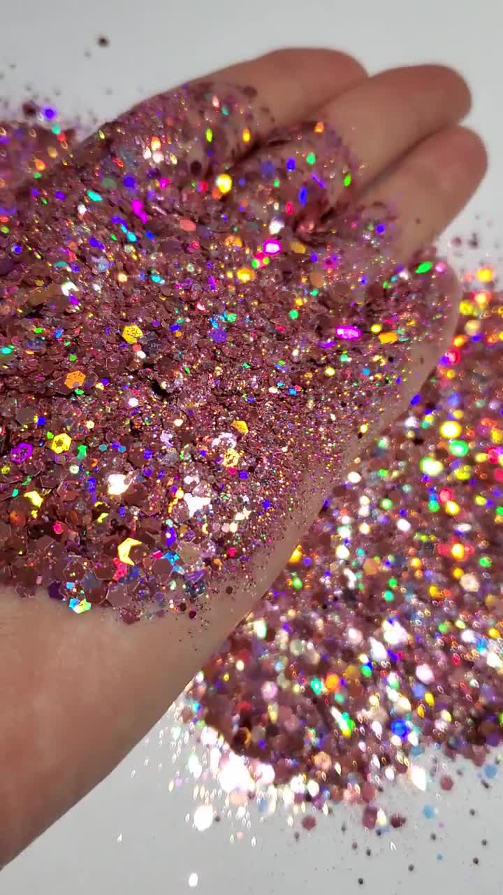 Crushed Crystal Custom Mix Chunky Hex Poly Glitter, Tumbler Making