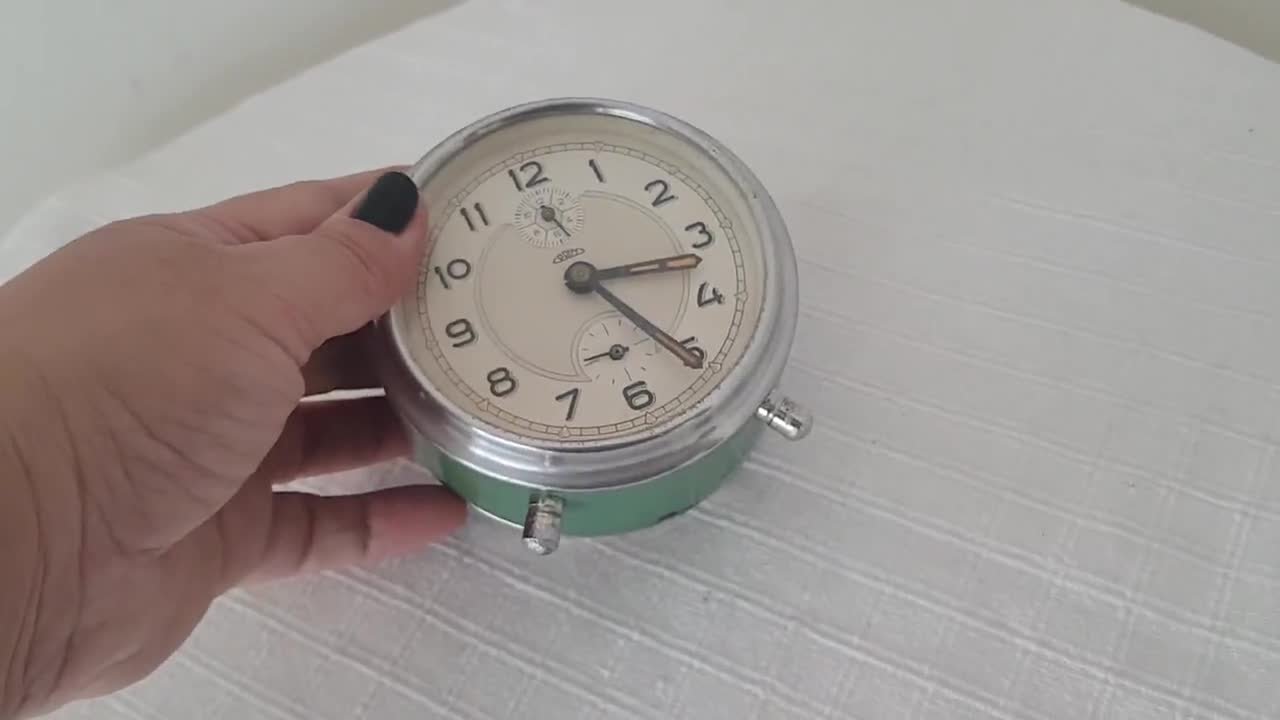 Reloj despertador vintage para Prim, Checoslovaquia 1960