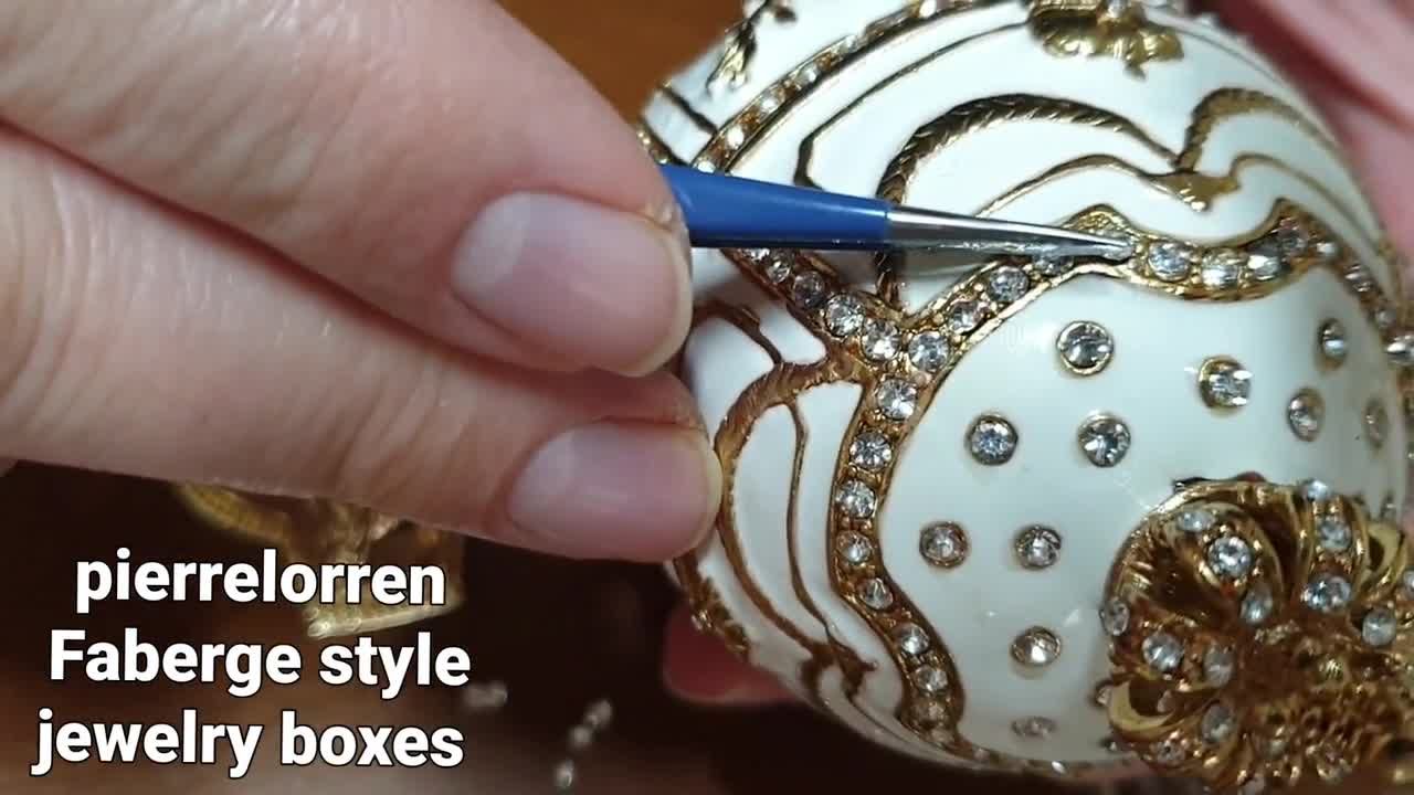 Coronation Lion Fabergé Egg trinket box 24kt GOLD/Faberge  Collectibles/Faberge egg Ornament/ Faberge Egg Jewelry Boxes/Faberge egg  Style