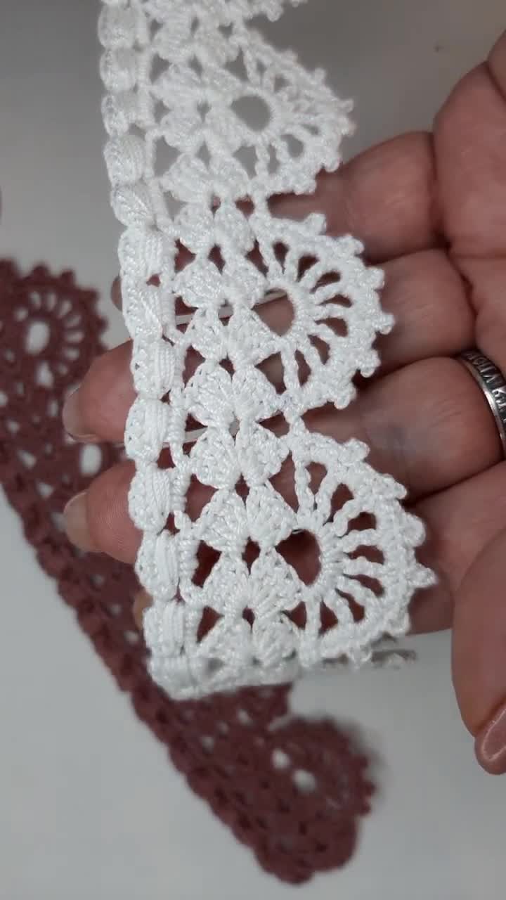 Crochet Border Pattern Lace Trim Pdf. Crochet Lace Edging Pattern. Crochet  Trim Tutorial. Instructions for Crochet Border Pdf. 