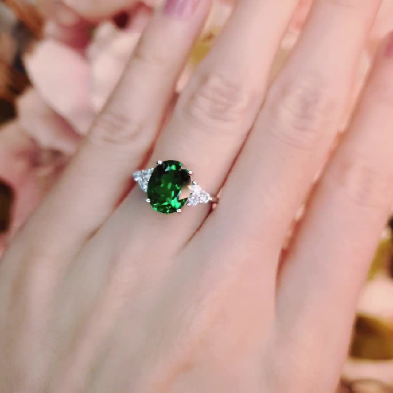 3.40 Carats Lab Grown Emerald Cut with Trapezoid Side Stones Diamond E –  Benz & Co Diamonds