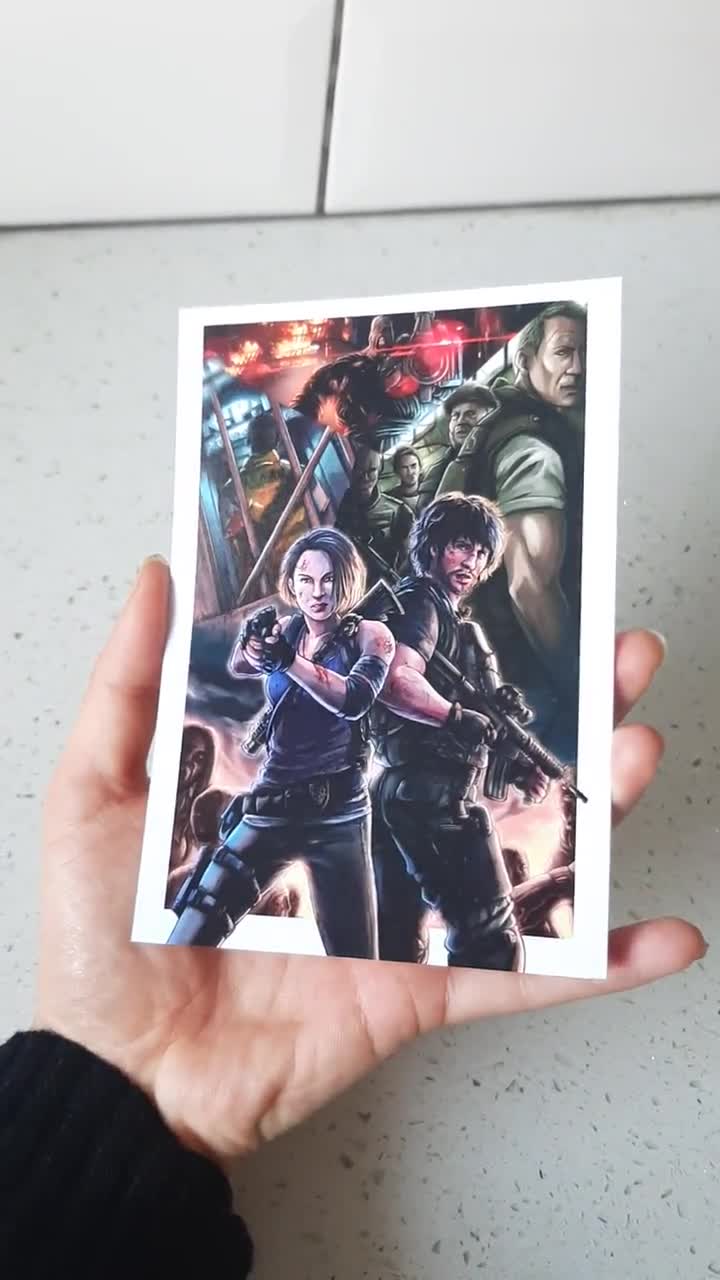 Jill Valentine Resident Evil 3 Remake A6 Postcard Art 