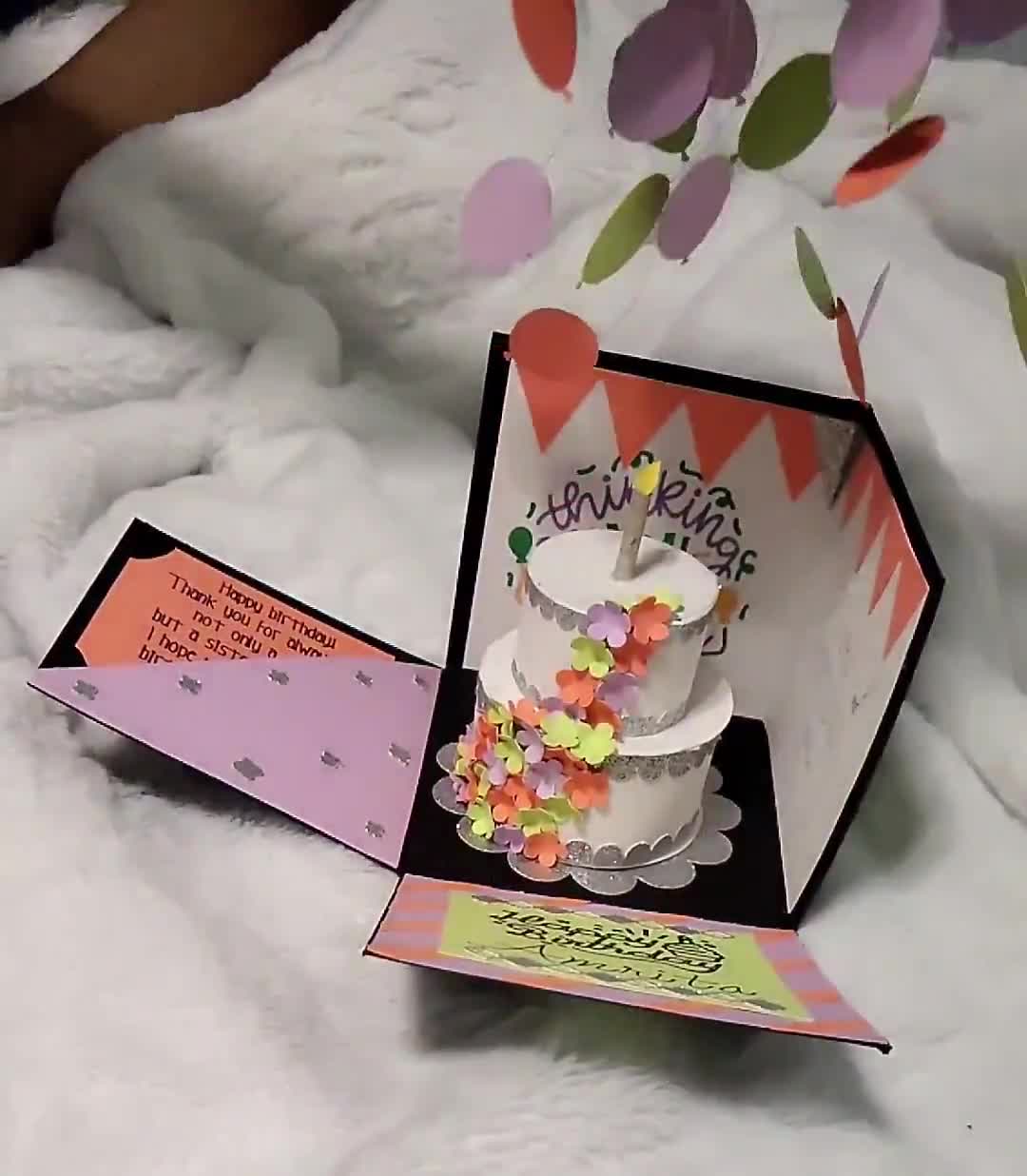 Caja de cumpleaños sorpresa con globos de papel en cascada / Personalizado  / Tarjeta de cumpleaños de lujo / Caja de explosión / Regalo de cumpleaños  / Tarjeta de cumpleaños -  México