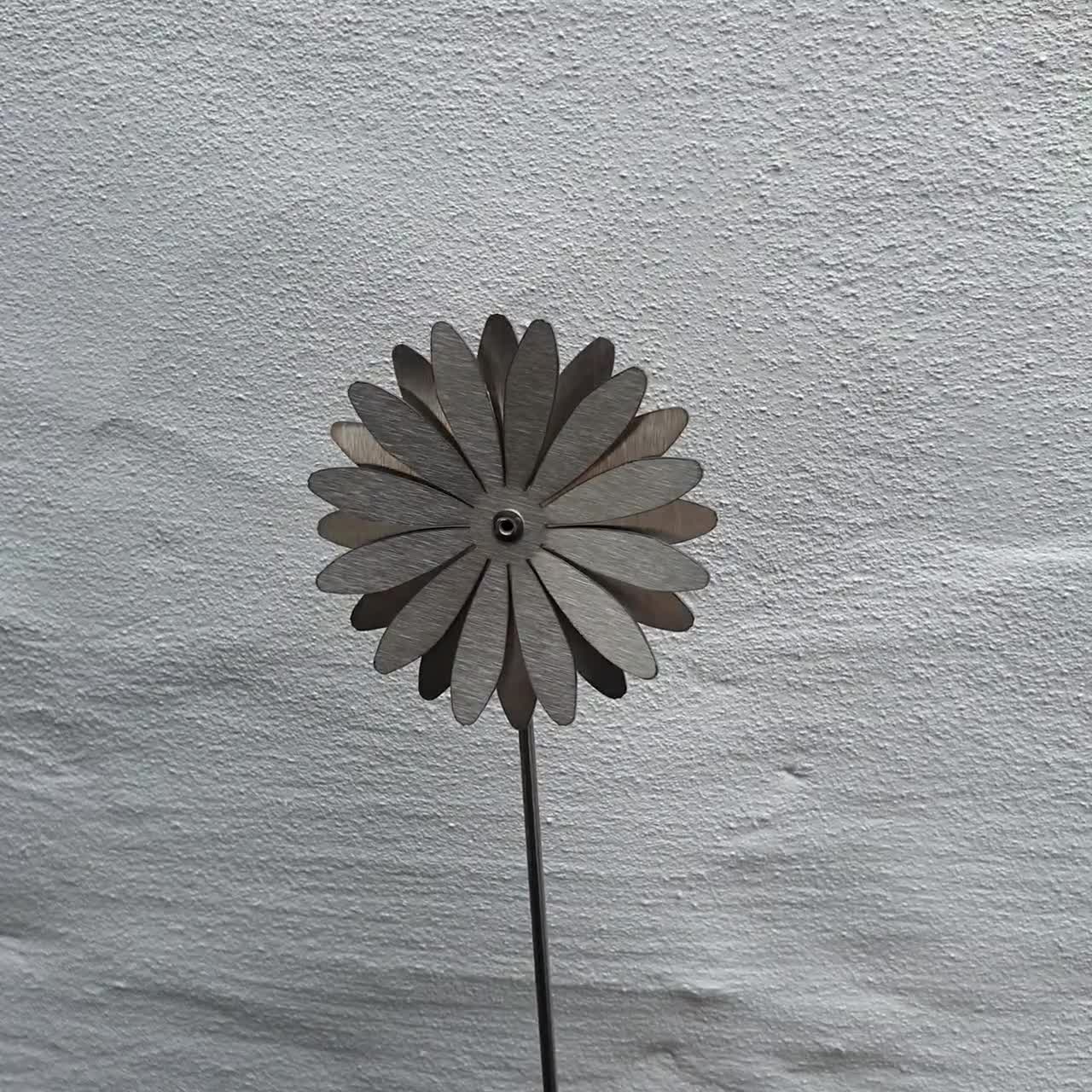 Daisy Stainless Steel Metal Flower Stem, Silver Flower, Garden