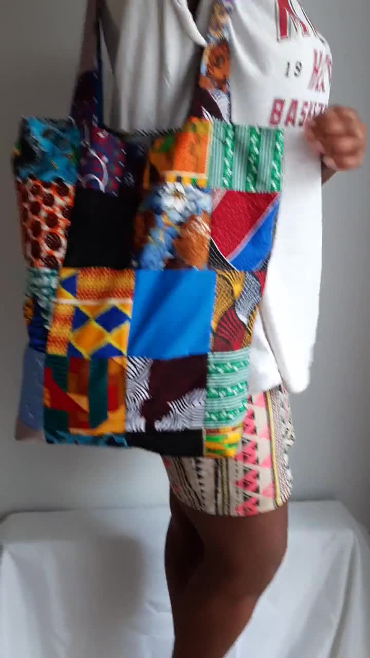 African Print Bag Ankara Tote Bag Faux Leather Bag Book 