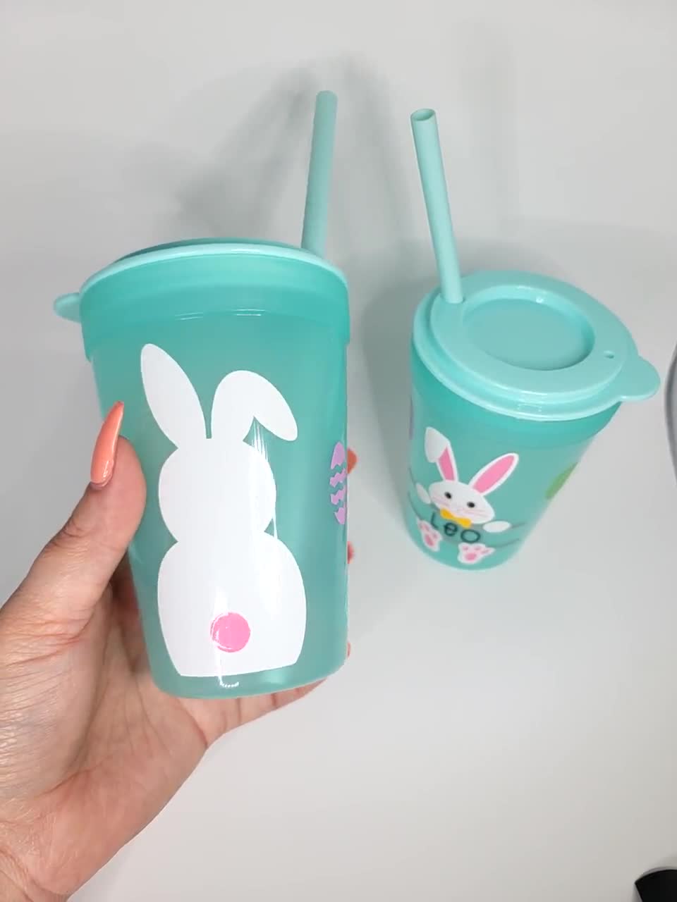 Kids Easter Tumblers, Personalized, Straw & Lid Included, Perfect