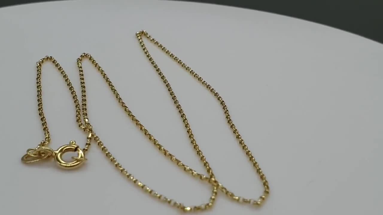 Collana In Oro Giallo 9 Carati Con Catena A Traccia Taglio - Foto 7