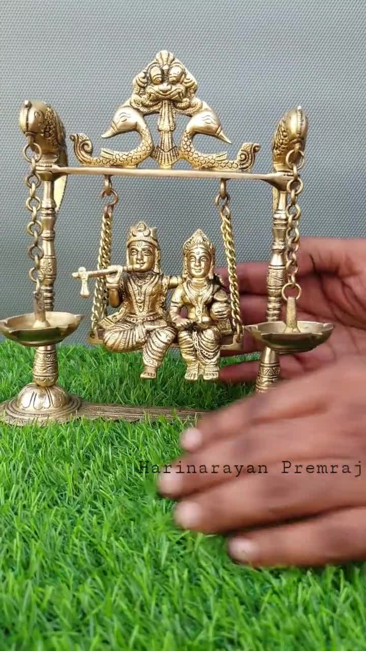 Golden Vintage Brass Hindu Religious Radha Krishan Showpiece Figurine,  Size/Dimension: 4.5 X 2.5 X 9 Inch at best price in Jodhpur