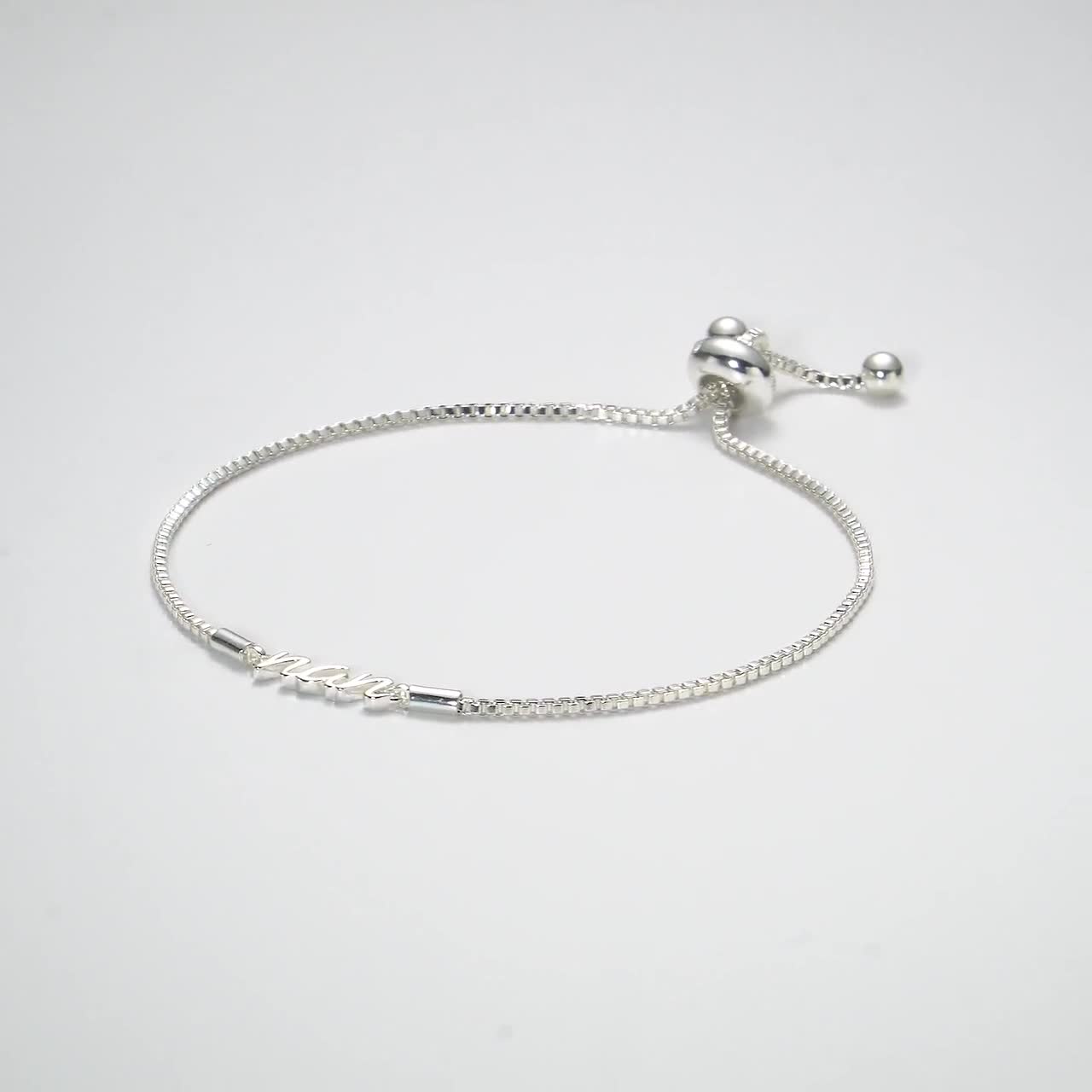 Ladies Sterling Silver CZ NAN Bracelet British Hallmarked | eBay
