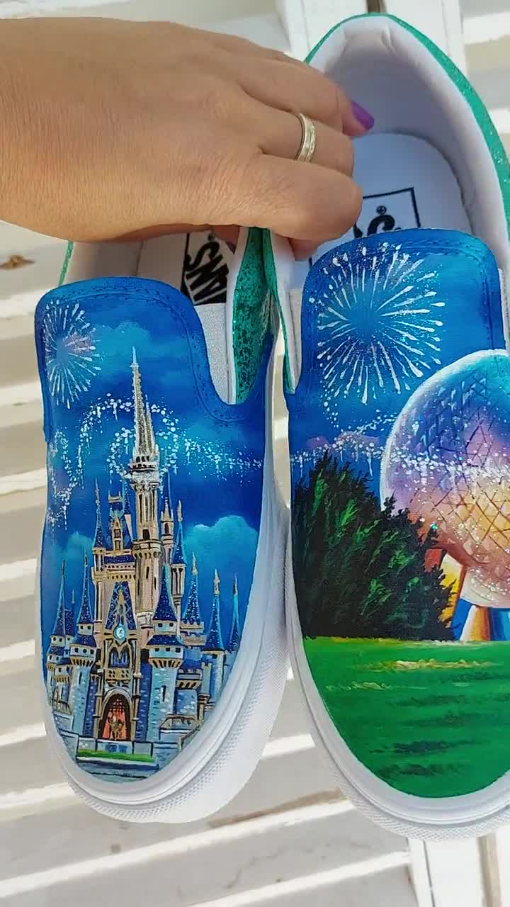 Disney Hand Painted Shoes Disney Shoes Cinderella Castle 